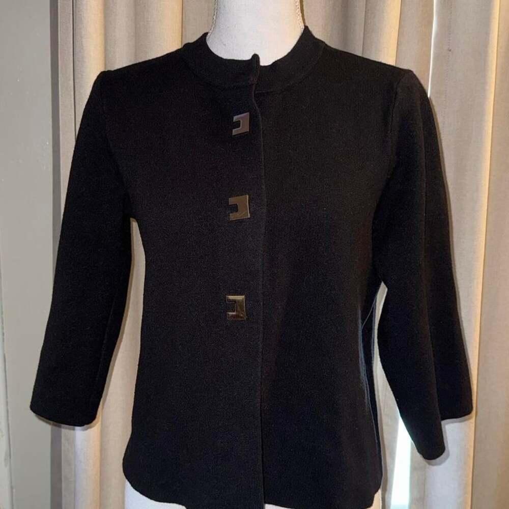 Carolyn Taylor Black Knit Jacket Size M